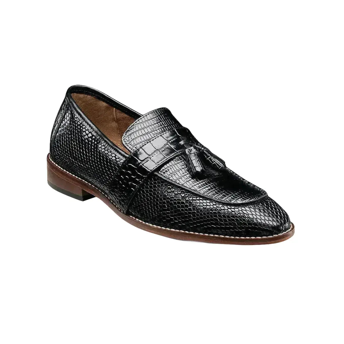 25470 Stacy Adams Leather Shoes Pacetti Lizard Print Slip on Tassel All Colors - J.Valintin Men's Wear Legend - 97840