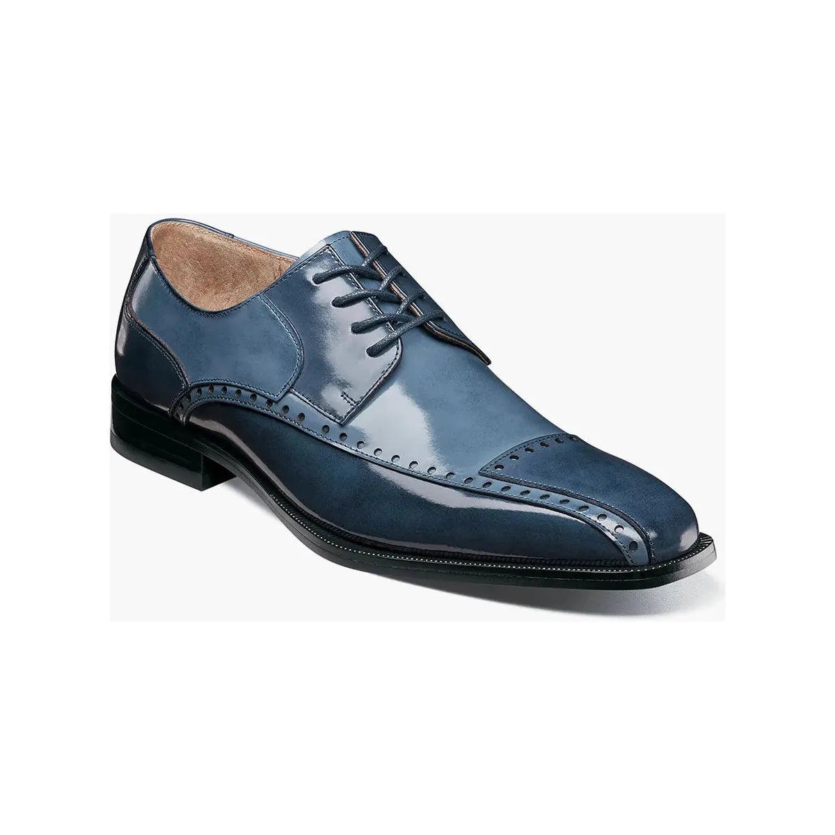 Stacy Adams Plaza Modified Cap Toe Oxford Shoes Leather Blue Multi 25608-460