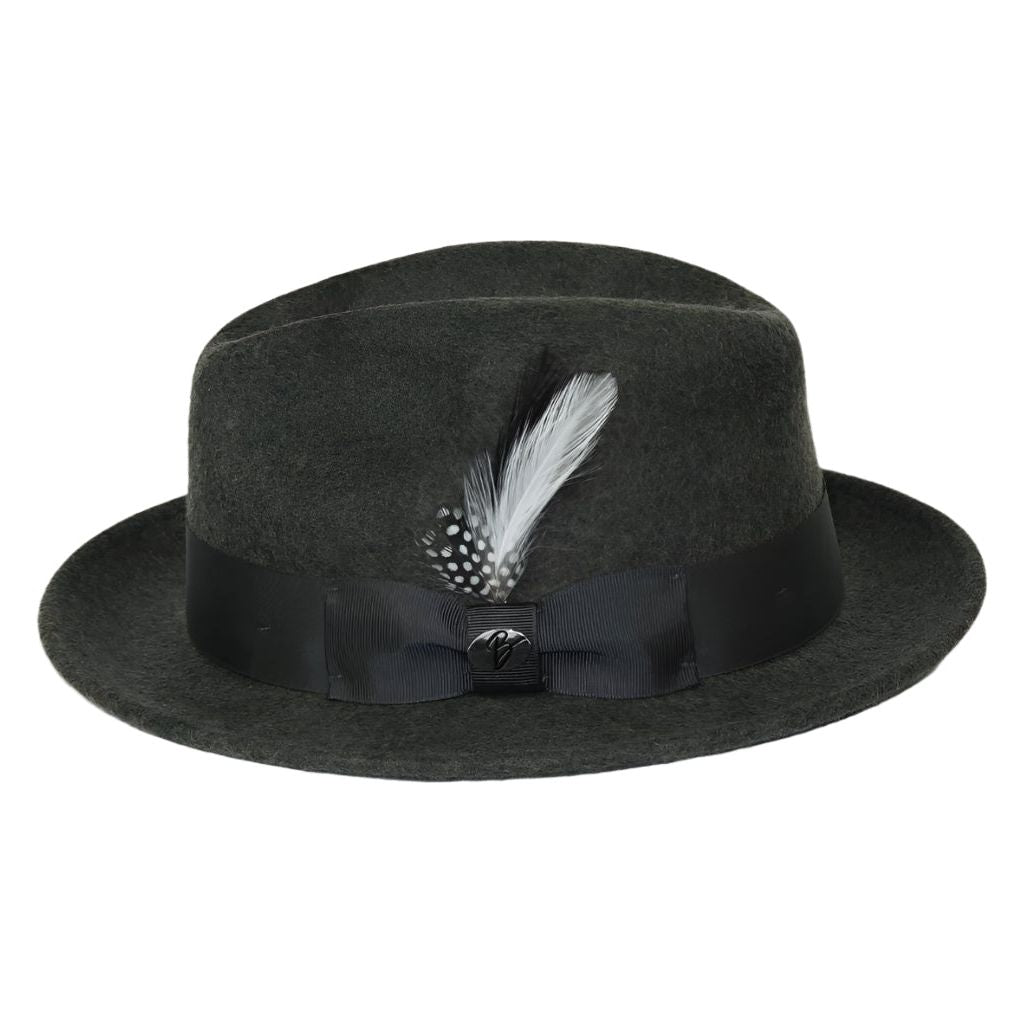 Men BENTLY HEADWEAR Hat Australian Wool Fedora Theo Collection TH704 Gray