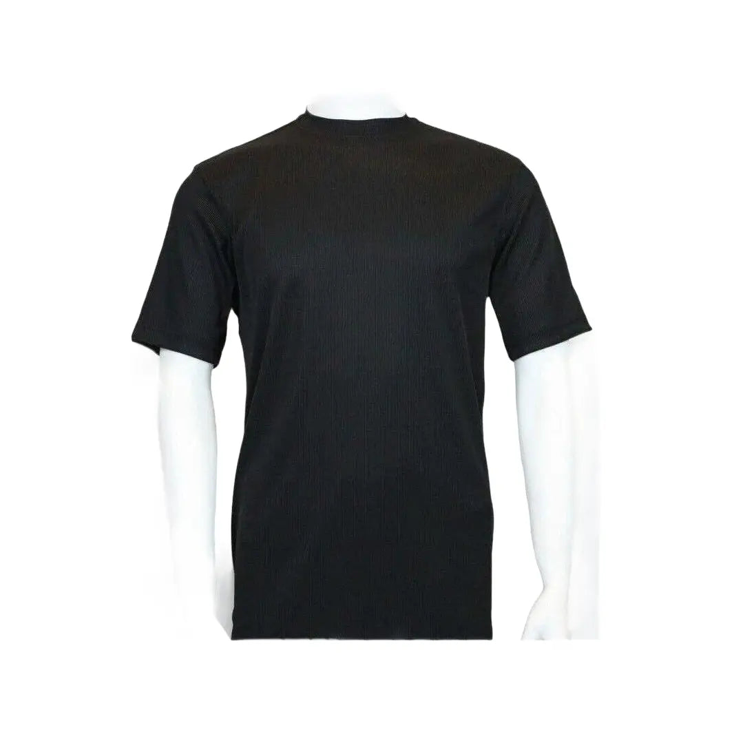 Men Dressy T - Shirt Log - In Uomo Soft Crew Neck Silky Short Sleeves 218 Black - J.Valintin Men's Wear Legend - 2257