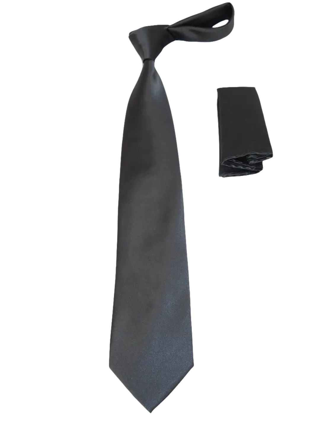 Men's Satin Silky Tie Hankie Set J.Valintin Private Collection R67 Dark Gray