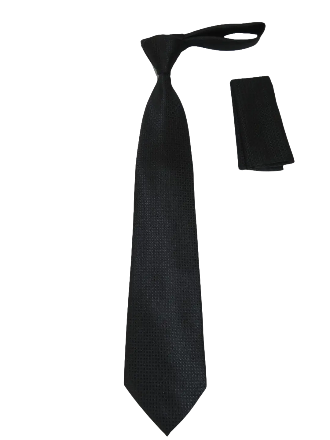 Men's Woven Tie Hankie Set J.Valintin Private Collection R74 Black Shadow Stripe