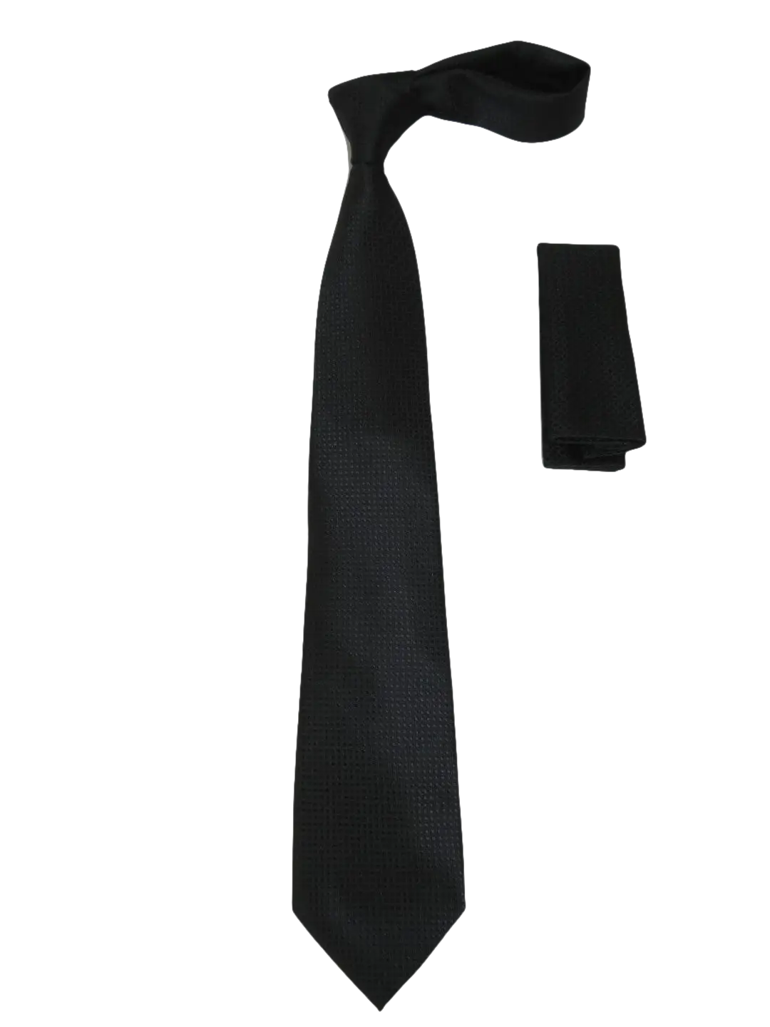 Men's Woven Tie Hankie Set J.Valintin Private Collection R77 Black Shadow Dots