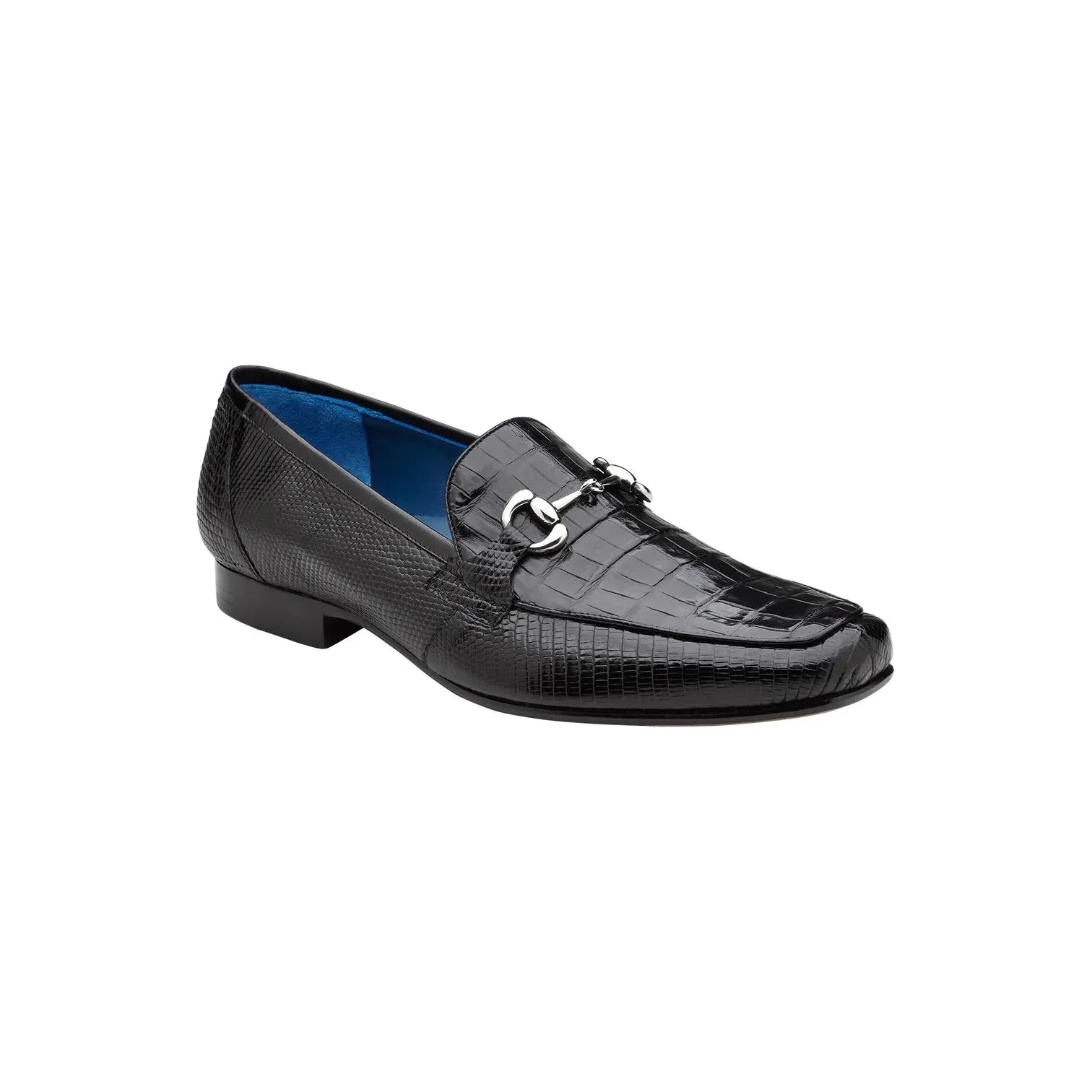 Belvedere Udine Shoes Genuine Caiman Crocodile and Lizard Loafer 1030 Black