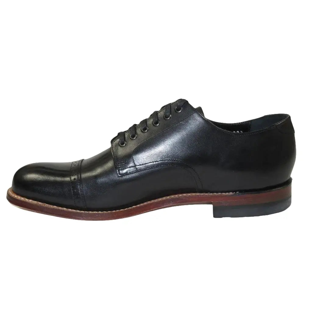 00107, Stacy adams Leather Shoes Cap Toe Oxford Lace Up Black - J.Valintin Men's Wear Legend - 92713