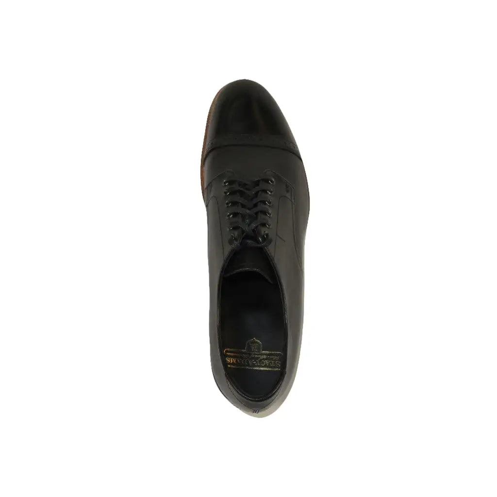 00107, Stacy adams Leather Shoes Cap Toe Oxford Lace Up Black - J.Valintin Men's Wear Legend - 92713
