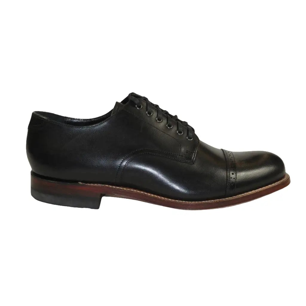 00107, Stacy adams Leather Shoes Cap Toe Oxford Lace Up Black - J.Valintin Men's Wear Legend - 92713