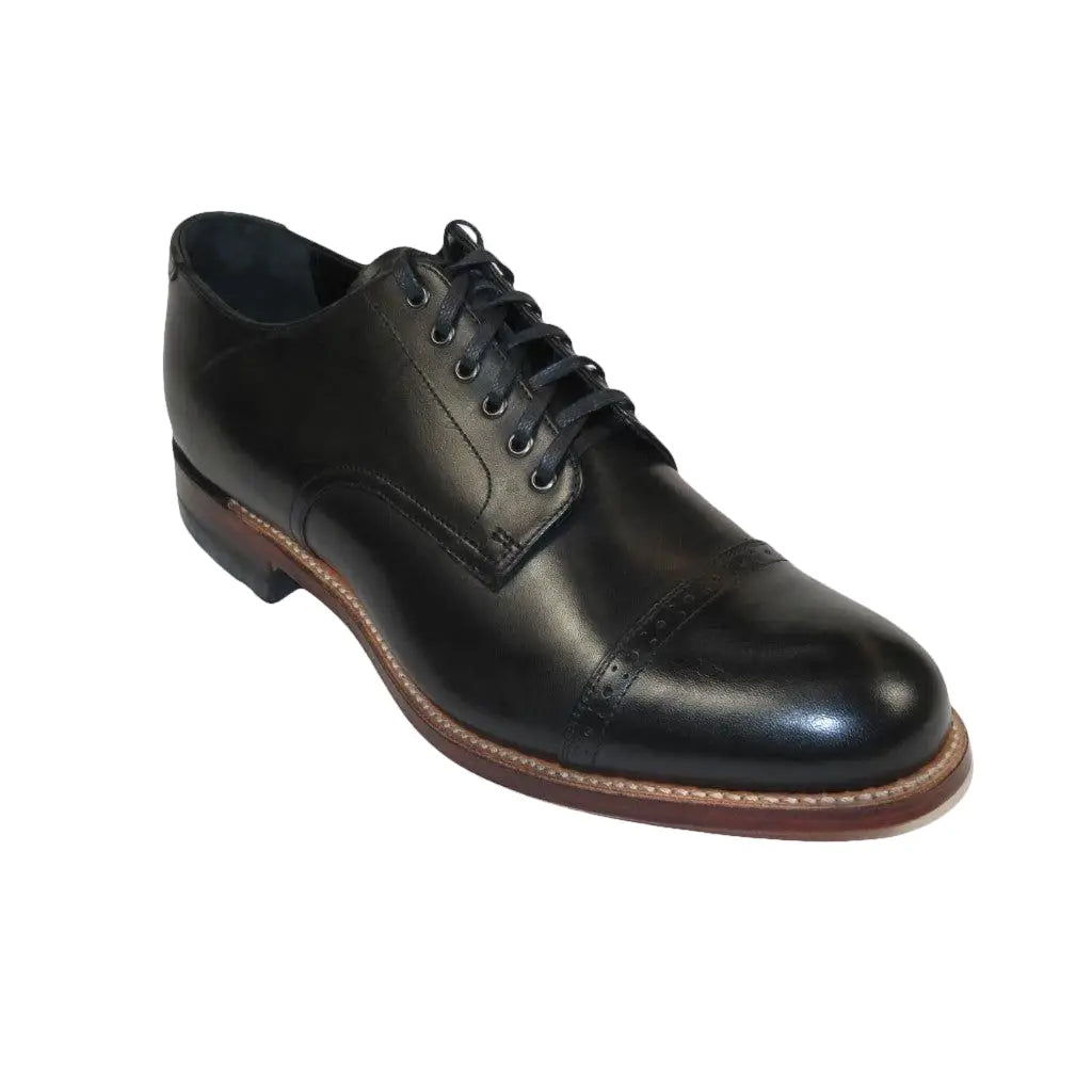 00107, Stacy adams Leather Shoes Cap Toe Oxford Lace Up Black - J.Valintin Men's Wear Legend - 92713