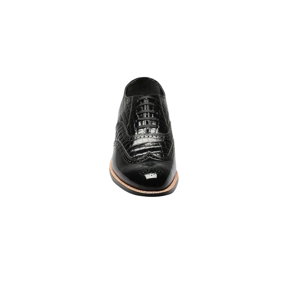 00267, Stacy Adams Leather Shoes Dayton Alligator Print Wingtip Lace Up Black - J.Valintin Men's Wear Legend - 100481
