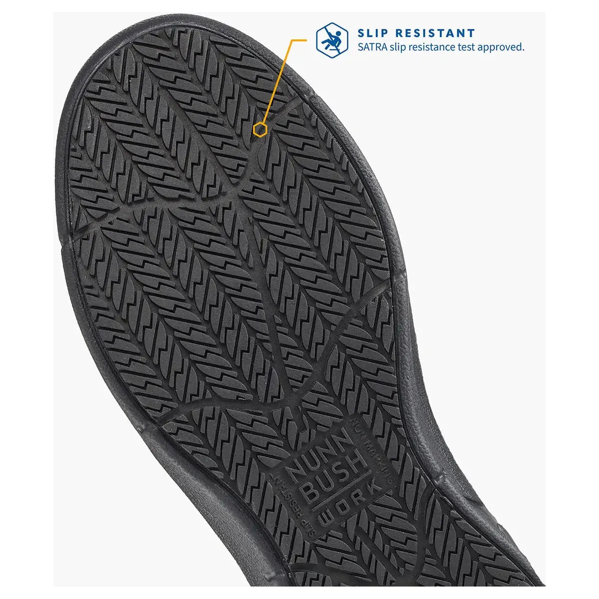 Nunn Bush Grazie AP1 Work Splash Guard Slip On Chef Shoes Black 85121-001