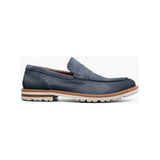 Stacy Adams Hopkins Moc Toe Penny Slip-On Shoes Navy Suede 25708-415