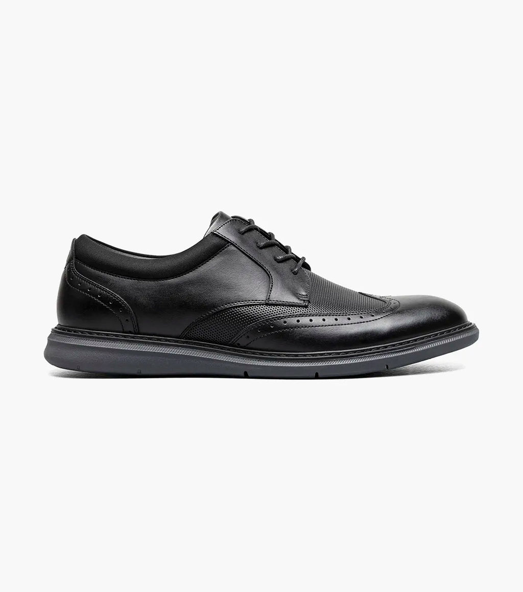 Nunn Bush Chase Wingtip Oxford Walking Shoes Black 85128-001