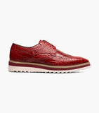 Stacy Adams Alario Wingtip Oxford Croco Leather Shoes Red 25725-600
