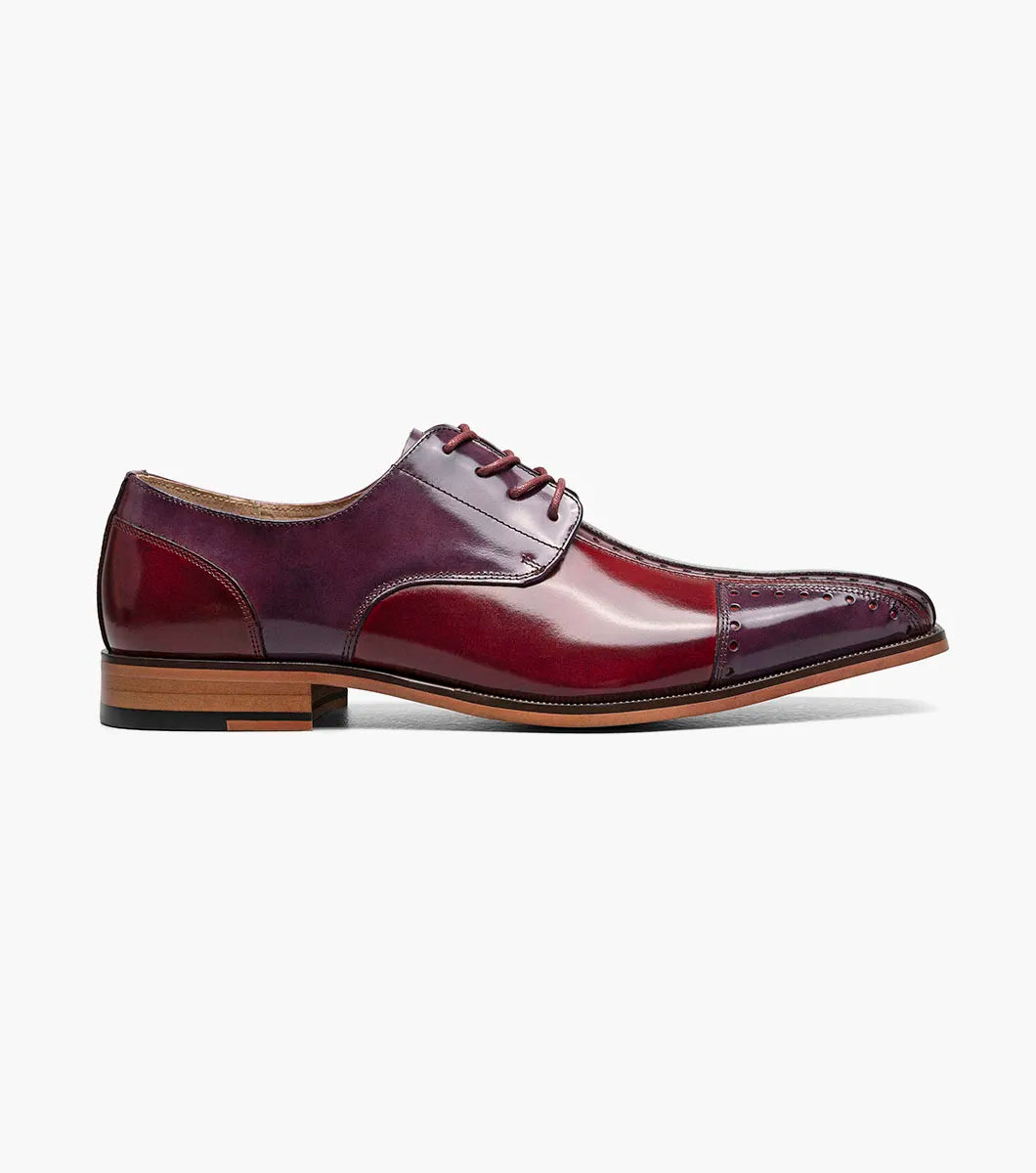 Stacy Adams Palmento Modified CapToe Oxford Dress Shoes Burgundy Multi 25740-641