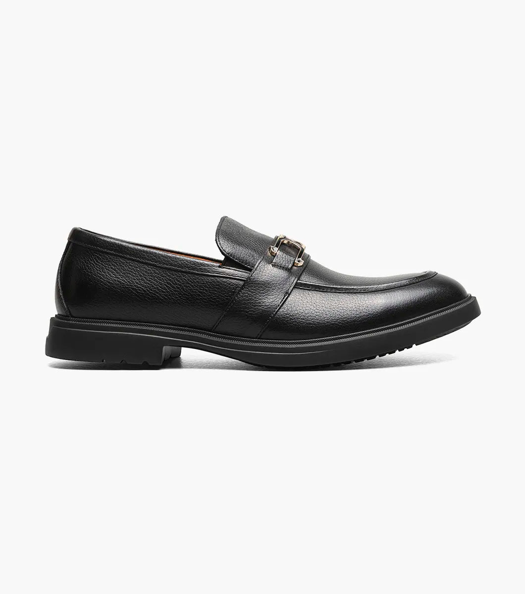 Stacy Adams Todridge Moc Toe Bit Slip On Shoes Black Tumbled 25729-007