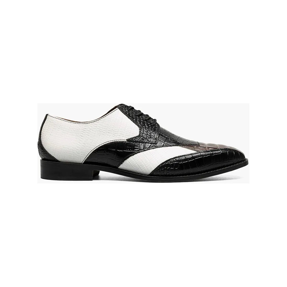 Stacy Adams Tristano Modified Bike Toe Oxford Shoes Black Gray 25694-910