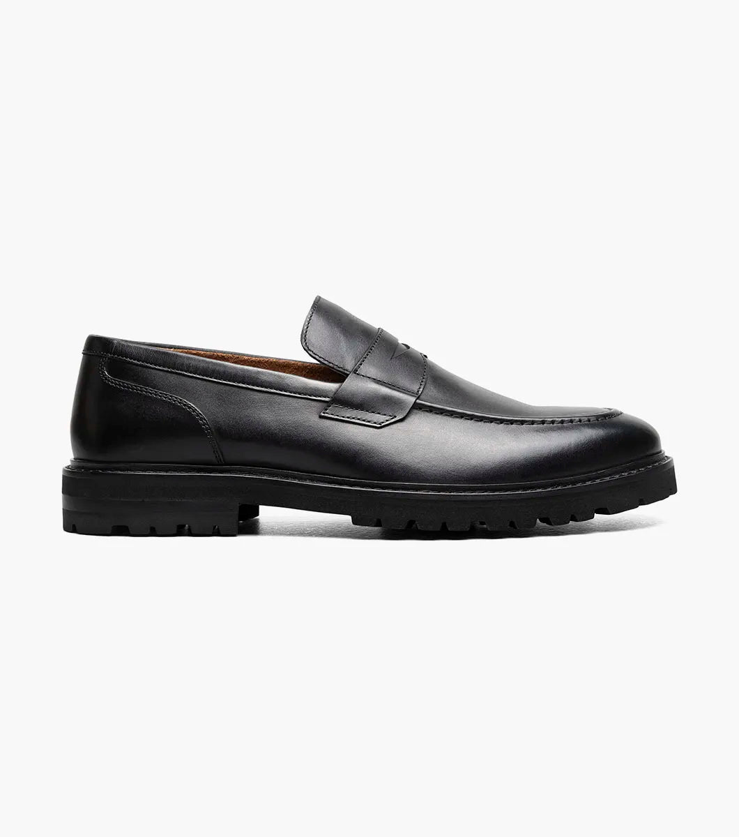 Stacy Adams Hayes Moc Toe Penny Slip On Shoes Leather Black 25735-001