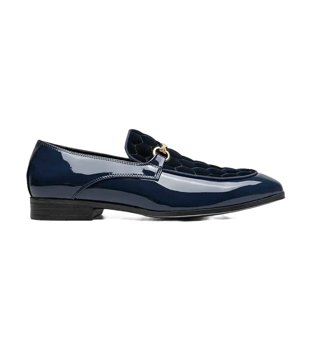 Stacy Adams Sprague Moc Toe Bit Slip On Shoes Navy 25732-410
