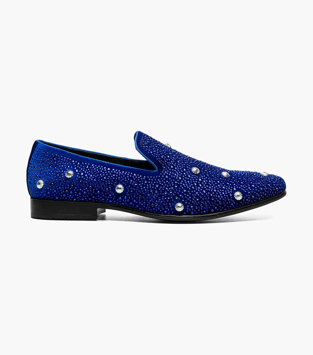 Stacy Adams Spangle Rhinestone Slip On Shoes Royal Blue 25699-432