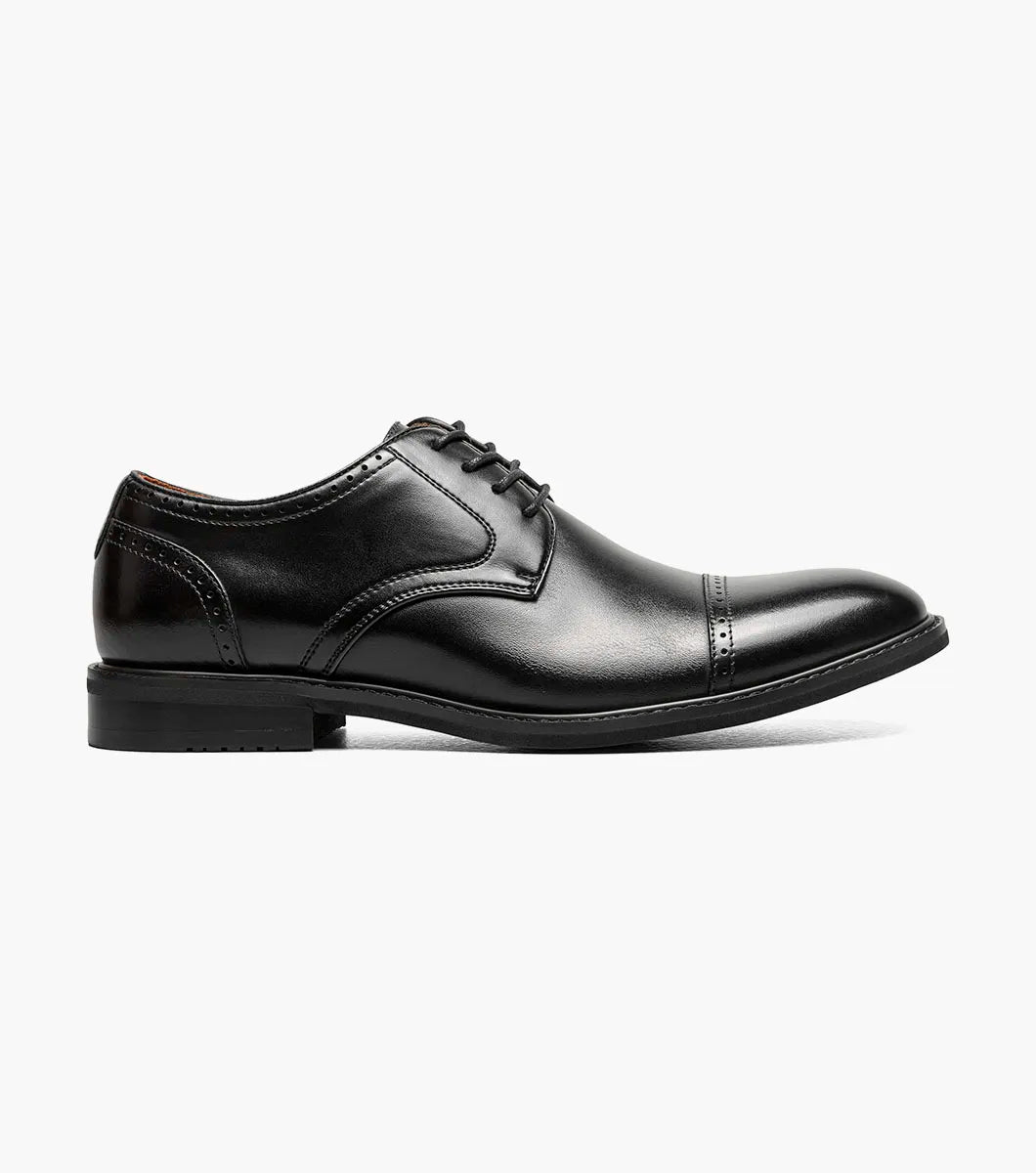 Stacy Adams Bailey Cap Toe Oxford Rich Leather Shoes Black 25750-001