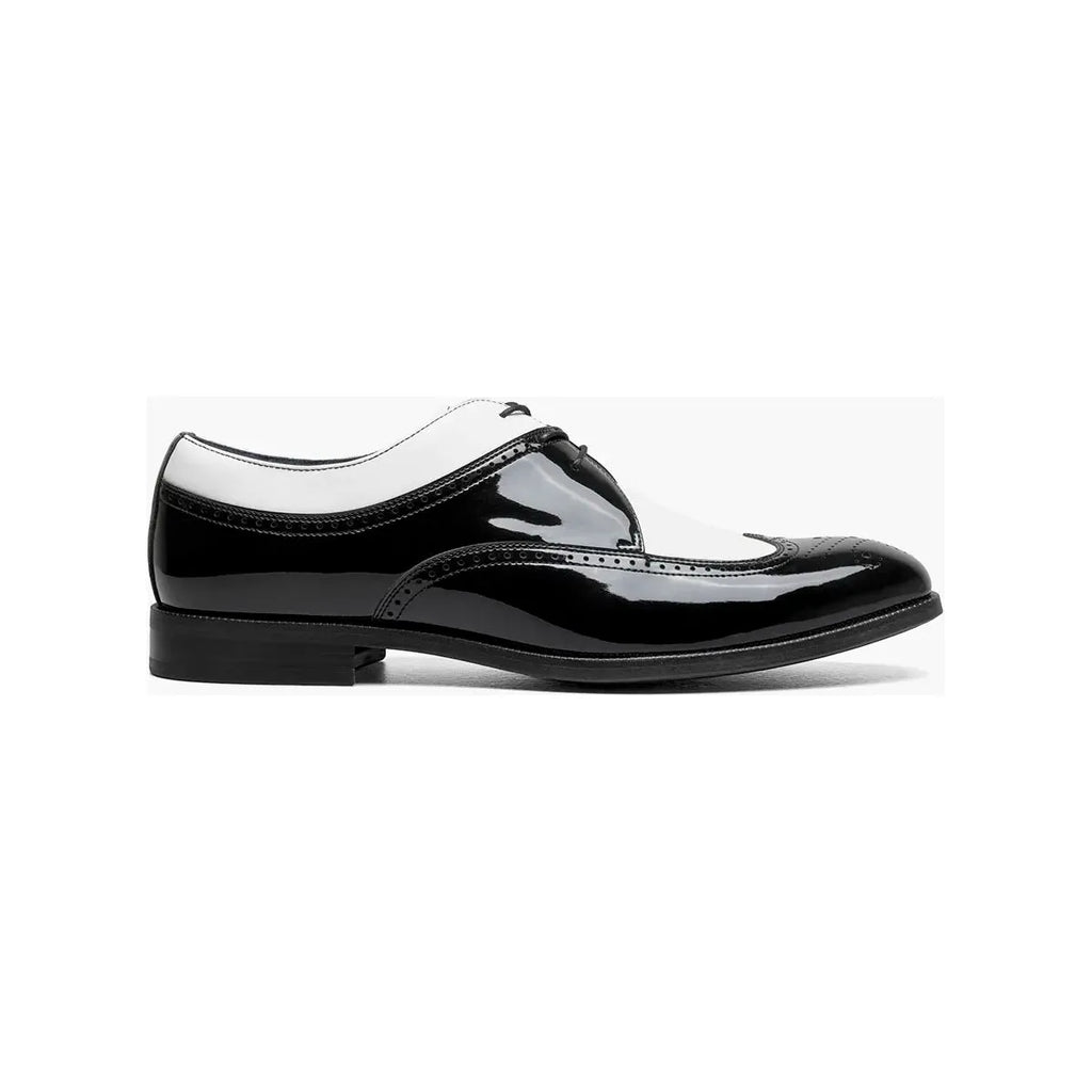 Stacy Adams Dayton II Wingtip Oxford Patent Shoes Black White 25720-111