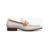 Stacy Adams Winstead Moc Toe Saddle Slip On Summer Shoes White 25704-100