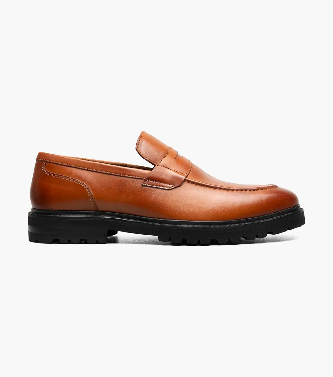 Stacy Adams Hayes Moc Toe Penny Slip On Shoes Leather Tan 25735-240