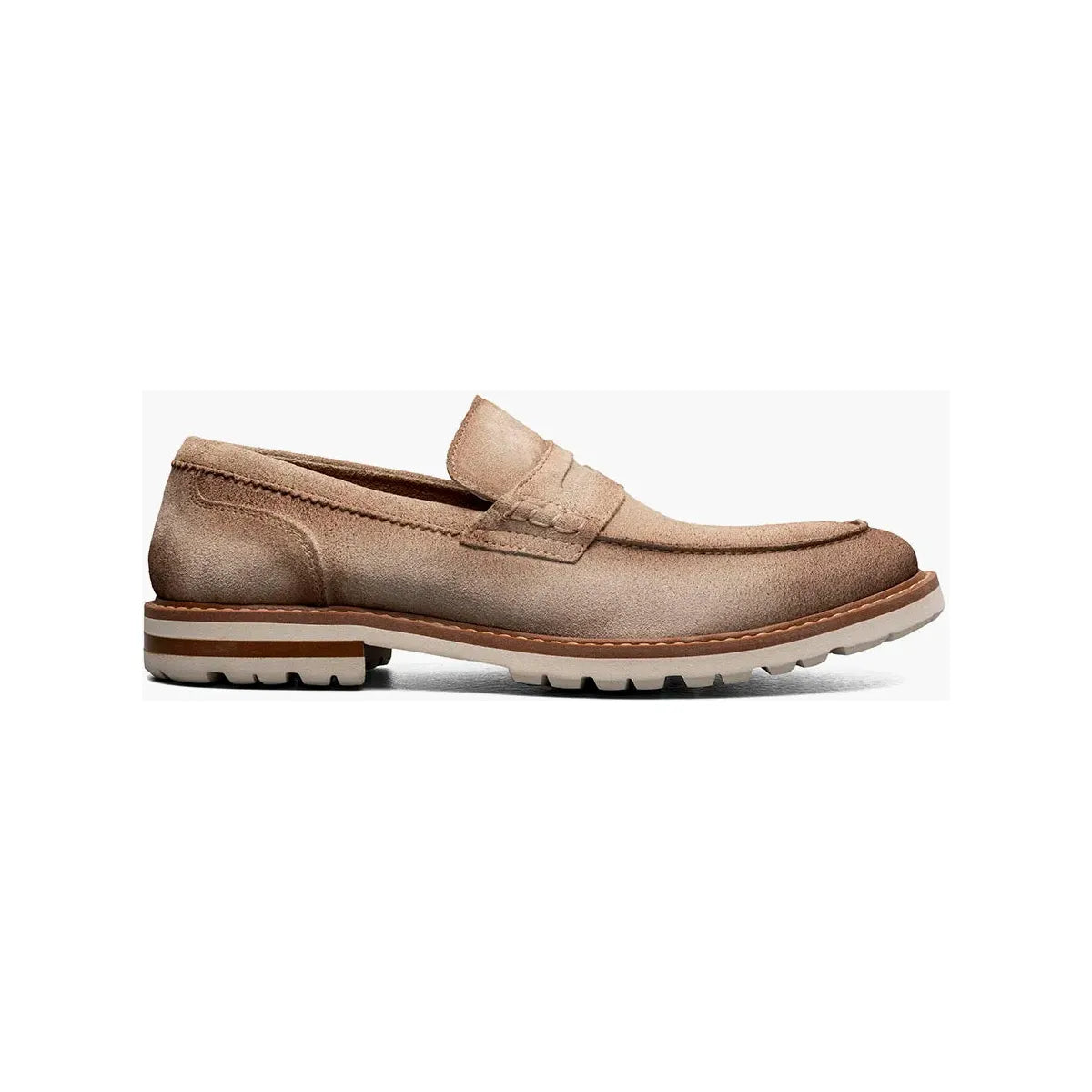 Stacy Adams Hopkins Moc Toe Penny Slip-On Shoes Sand 25708-269