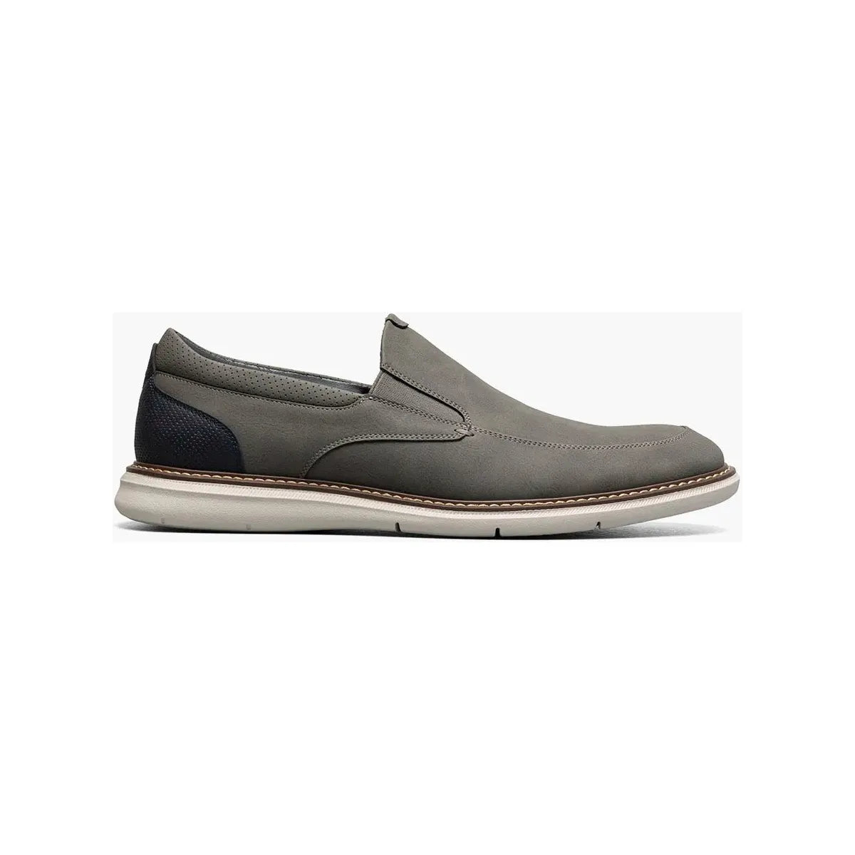 Nunn Bush Chase Casual Moc Toe Slip-On Walking Shoes Gray 85106-020