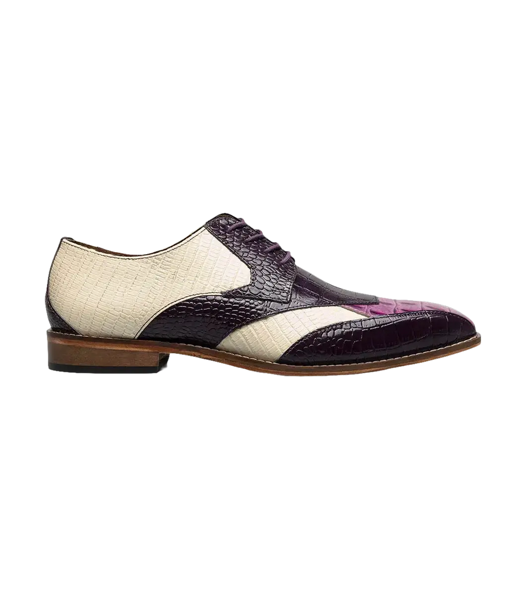 Stacy Adams Tristano Modified Bike Toe Oxford Shoes Purple Multi 25694-540