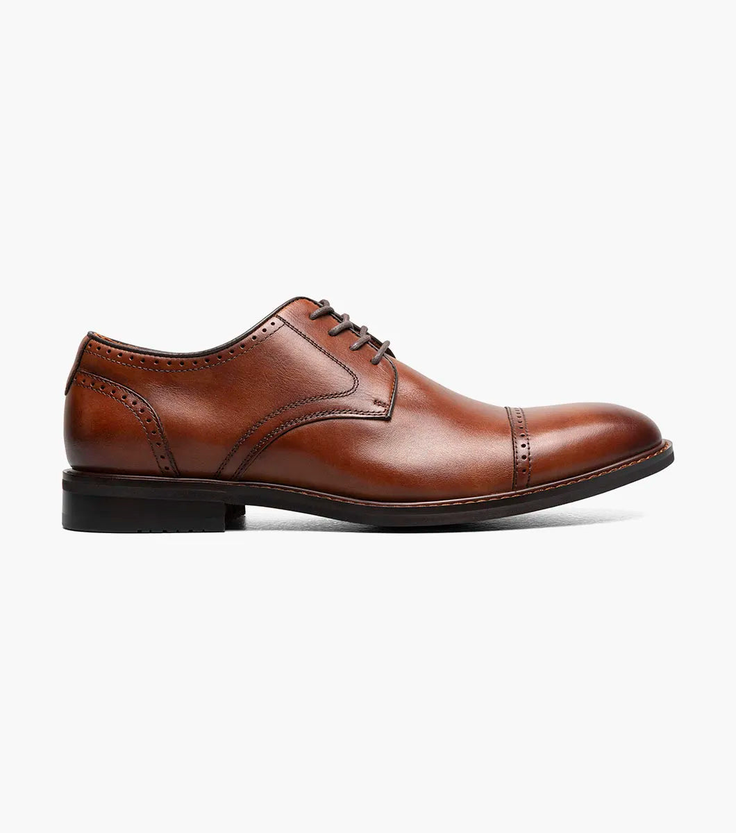 Stacy Adams Bailey Cap Toe Oxford Rich Leather Shoes Brandy 25750-226