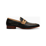 Stacy Adams Winstead Moc Toe Saddle Slip On Summer Shoes Black 25704-001