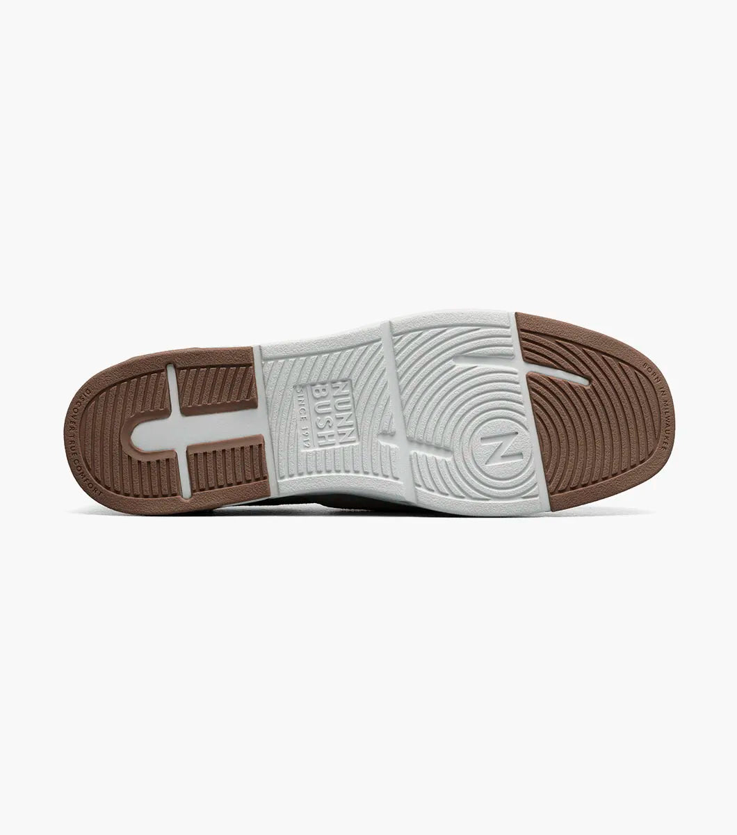 Nunn Bush Luca Suede Moc Toe Venetian Slip On Shoes Stone 85102-275