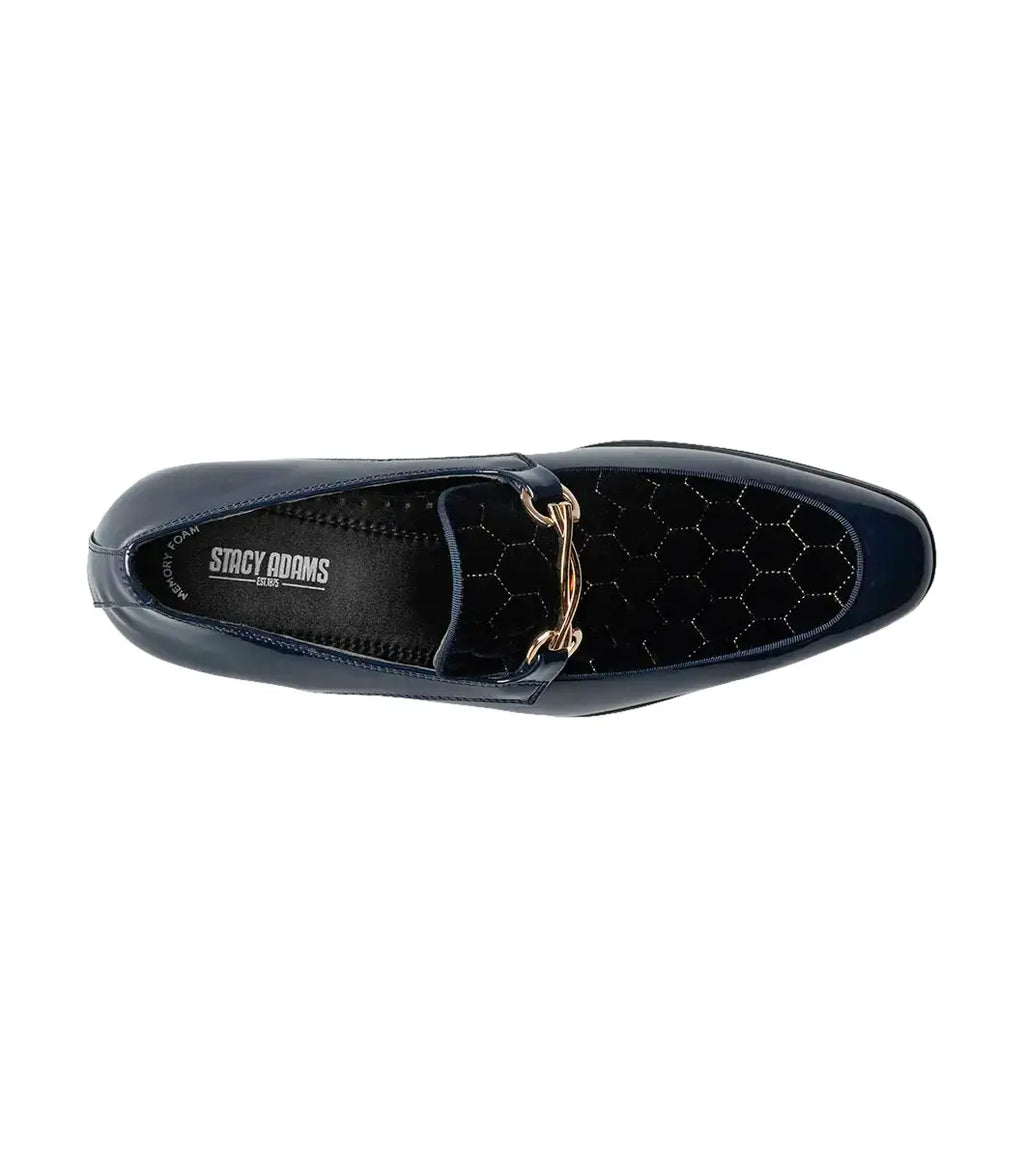 Stacy Adams Sprague Moc Toe Bit Slip On Shoes Navy 25732-410