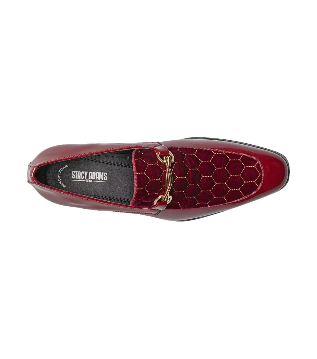 Stacy Adams Sprague Moc Toe Bit Slip On Shoes Burgundy 25732-601