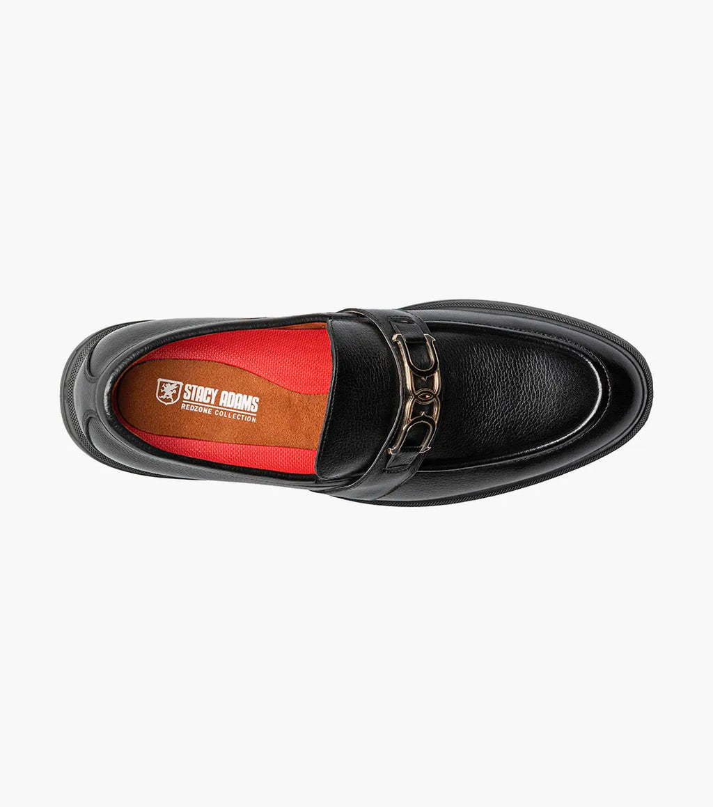 Stacy Adams Todridge Moc Toe Bit Slip On Shoes Black Tumbled 25729-007