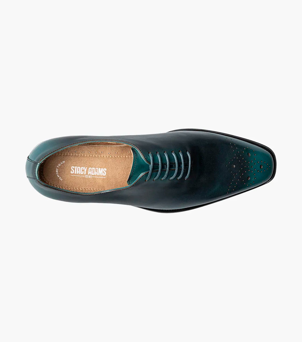 Stacy Adams Hallquist Plain Toe Oxford Shoes Leather Turquoise 25742-440