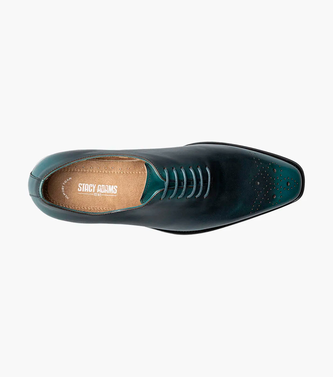 Stacy Adams Hallquist Plain Toe Oxford Shoes Leather Turquoise 25742-440