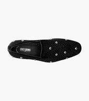 Stacy Adams Spangle Rhinestone Slip On Shoes Black and Silver 25699-042