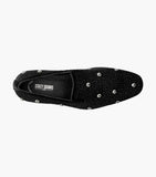 Stacy Adams Spangle Rhinestone Slip On Shoes Black and Silver 25699-042