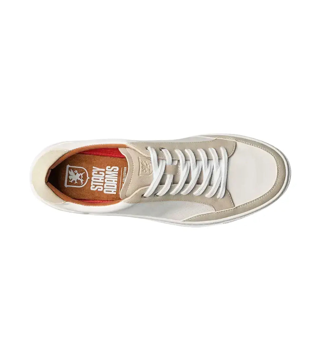 Stacy Adams Dorian Moc Toe Lace-Up Sneaker White 25749-100