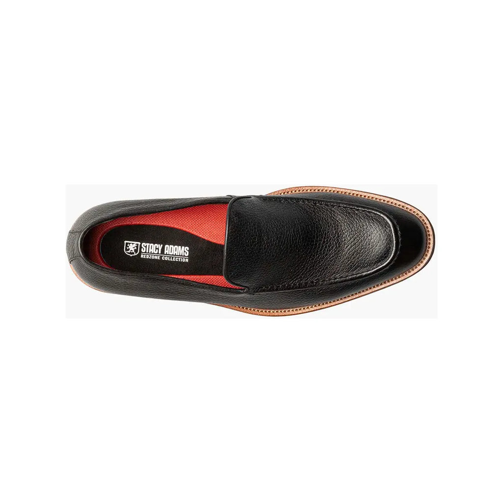 Stacy Adams Prentice Moc Toe Slip On Shoes Black Tumbled 25649-007
