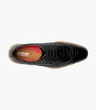 Stacy Adams Alario Wingtip Oxford Croco Leather Shoes Black 25725-001