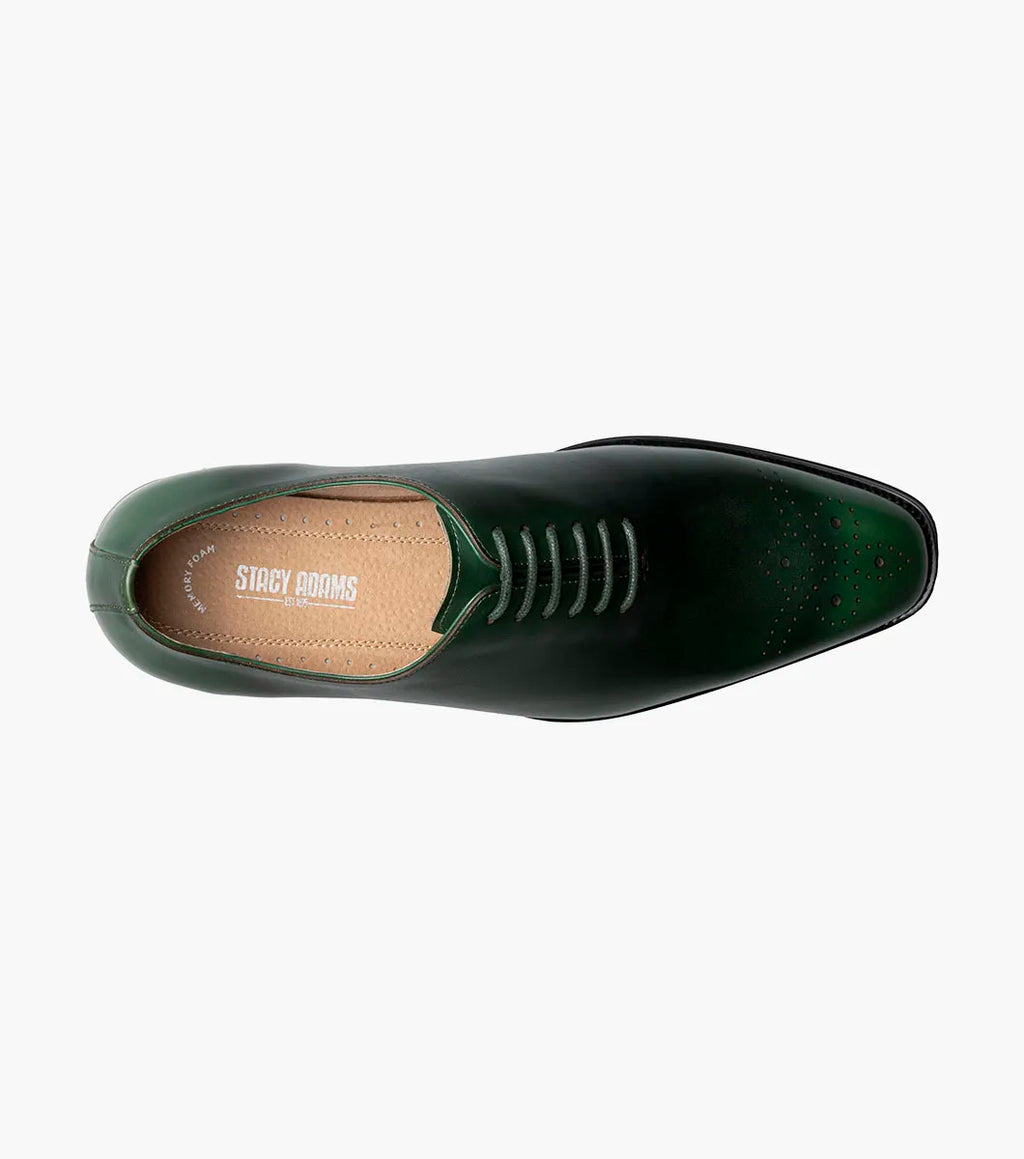 Stacy Adams Hallquist Plain Toe Oxford Shoes Leather Green 25742-300