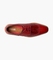 Stacy Adams Alario Wingtip Oxford Croco Leather Shoes Red 25725-600