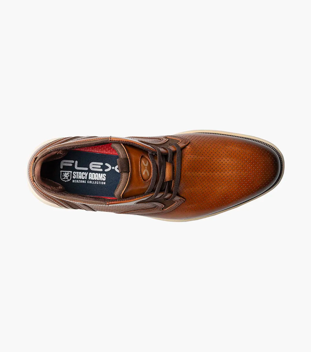 Stacy Adams Eastmont Plain Toe Elastic Lace Chukka Boot Cognac 25748-221