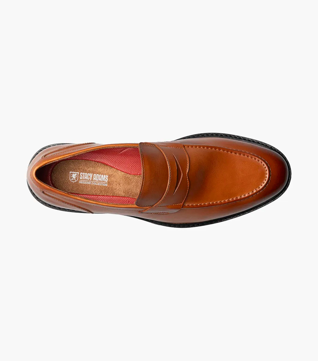 Stacy Adams Hayes Moc Toe Penny Slip On Shoes Leather Tan 25735-240