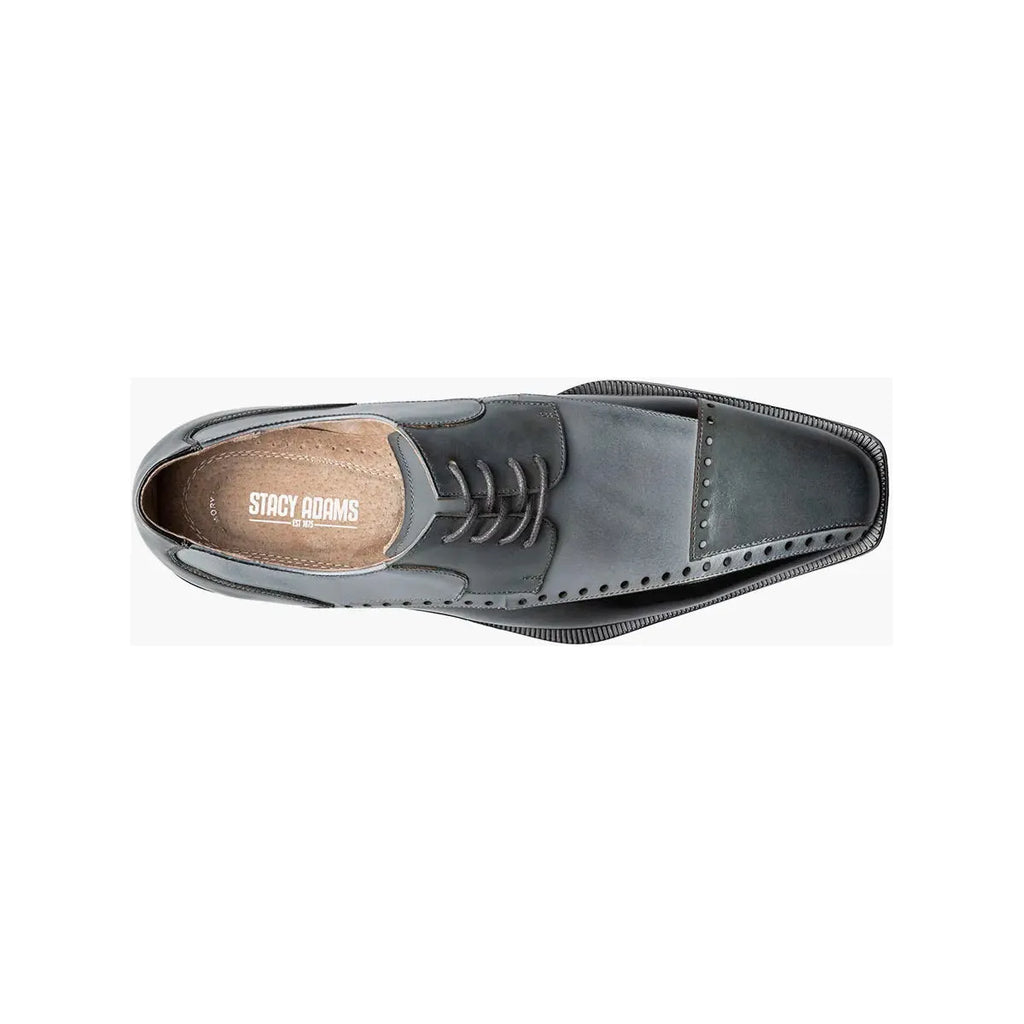 Stacy Adams Plaza Modified Cap Toe Oxford Shoes Leather Black Gray 25608-975