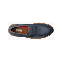 Stacy Adams Hopkins Moc Toe Penny Slip-On Shoes Navy Suede 25708-415