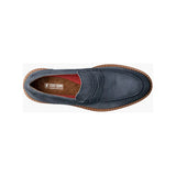 Stacy Adams Hopkins Moc Toe Penny Slip-On Shoes Navy Suede 25708-415